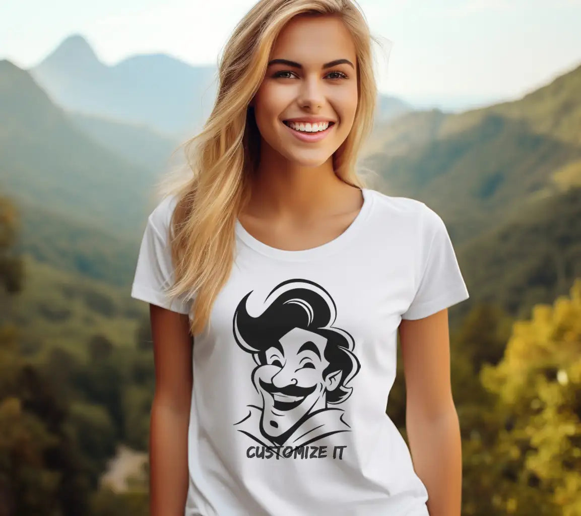 Smiling Aladdin Mustache Man -  SVG Vector Illustration SVG