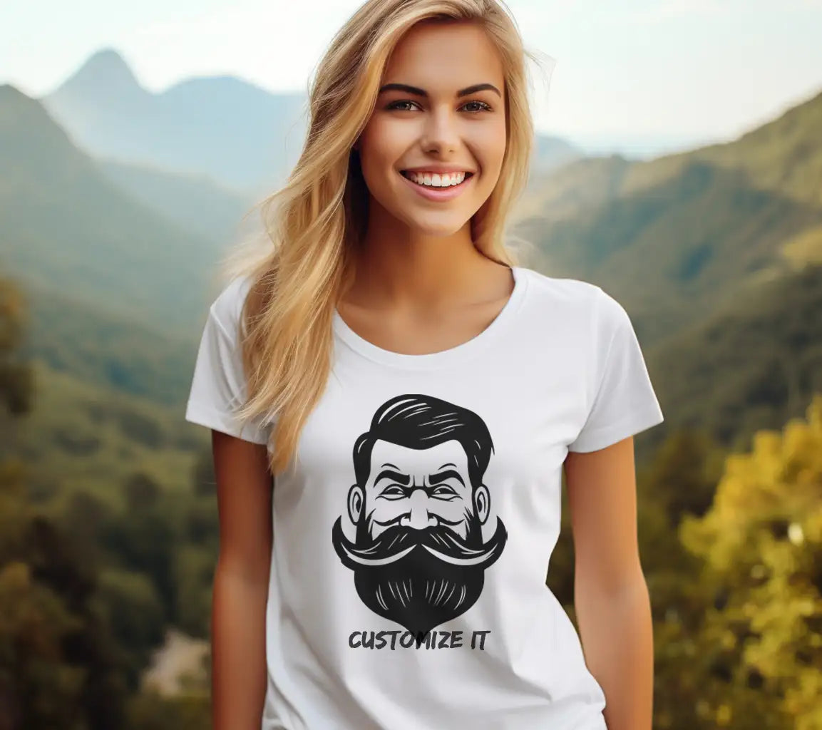Smiling Bluebeard   Man with Beard and Mustache SVG SVG