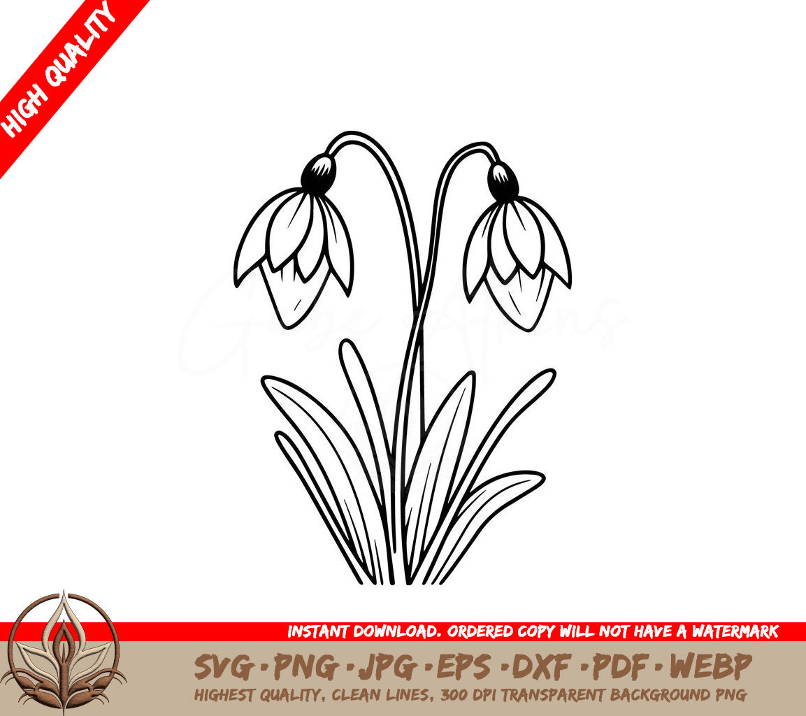 Snowdrop Cluster Digital Design in Multiple File Formats 
