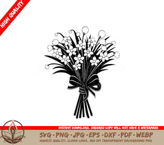 Snowdrop Sprint Bouquet Digital Design Cut File in SVG, PNG, JPG, AI, PDF, DXF, EPS and WebP Formats 

