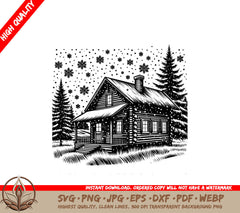 Snowflake Cabin Escape SVG Cut File  
