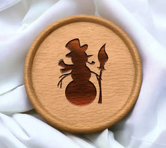 Christmas Snowman Silhouette SVG - Top Hat & Scarf SVG