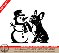 Snowman and Bulldog Fun - Digital Design in Multiple File Formats 
