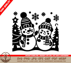 Snowmen Holiday Friends: Digital Design File in Multiple Formats 
