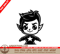  Boy with Star SVG - Snug Savior Rescuing the World SVG