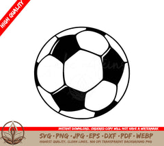 Soccer Ball - Digital Design File (SVG, PNG, JPG, AI, PDF, DXF, EPS, WebP) 
