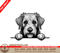  Wheaten Terrier Peeking Over Wall SVG SVG