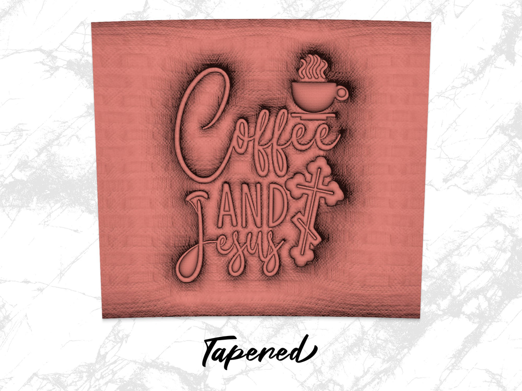 Spiritual Sip: 'Coffee and Jesus' 3D 20oz Tumbler Wrap Sublimation PNG | Jesus' 3D 20oz Tumbler Wrap Sublimation PNG