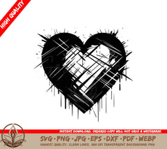 Splattered Heart Digital Design File (SVG, PNG, JPG, AI, PDF, DXF, EPS, WebP) 
