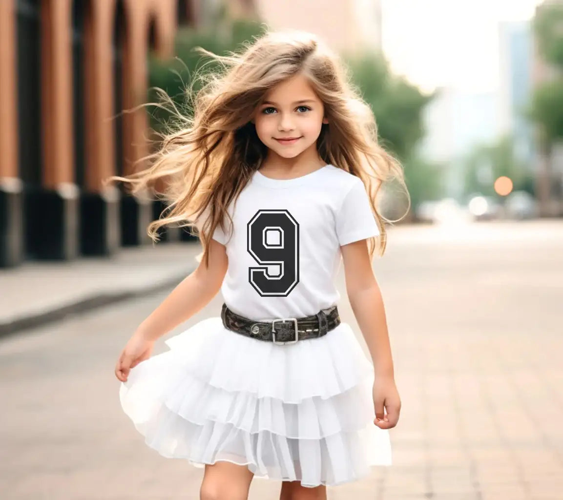 White Outline Number 9 SVG SVG