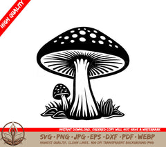 Spotted Mushroom Digital Design in Multiple File Formats 

