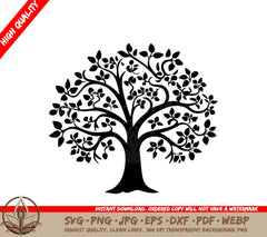 Spring Blossom Tree Digital Design in Multiple File Formats (SVG, PNG, JPG, AI, PDF, DXF, EPS, WebP) 
