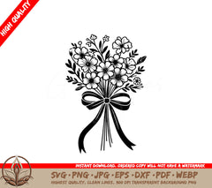 Spring Floral Elegance Digital Design in Multiple File Formats 
