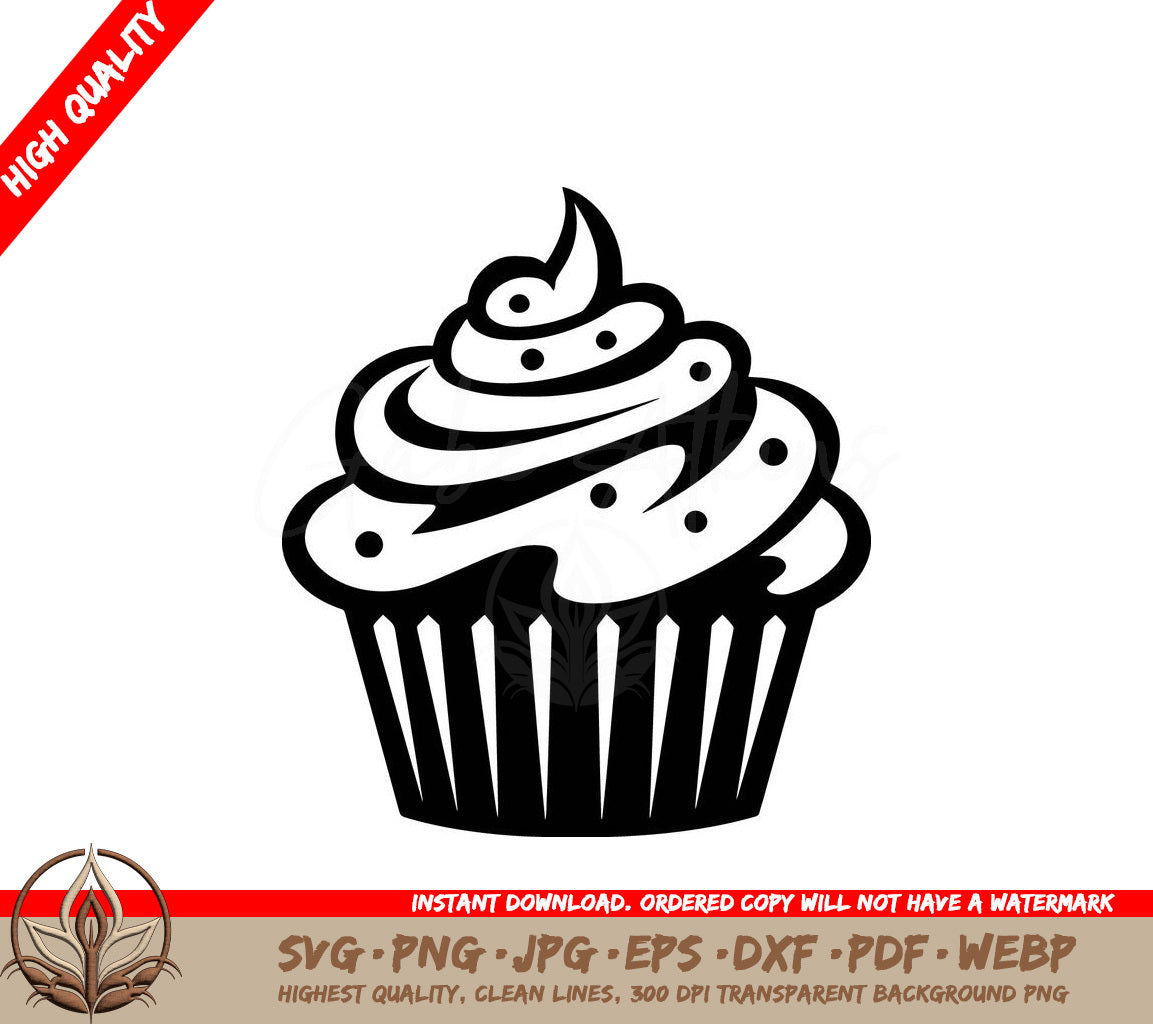 Sprinkled Cupcake Digital Design in Multiple File Formats 
