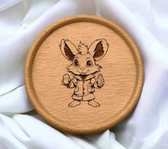  Rabbit in Coat with Bottle - Fashion Statement SVG SVG