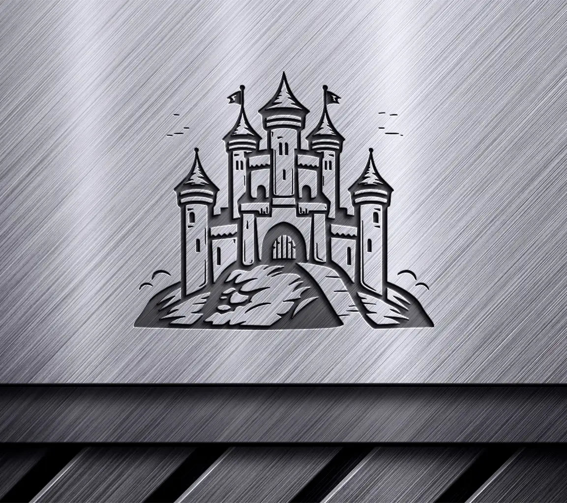  Castle Hilltop SVG - Stone Fortress Vector Illustration SVG