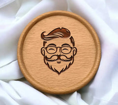 Stylish Mustache Man with Glasses -  SVG Illustration SVG