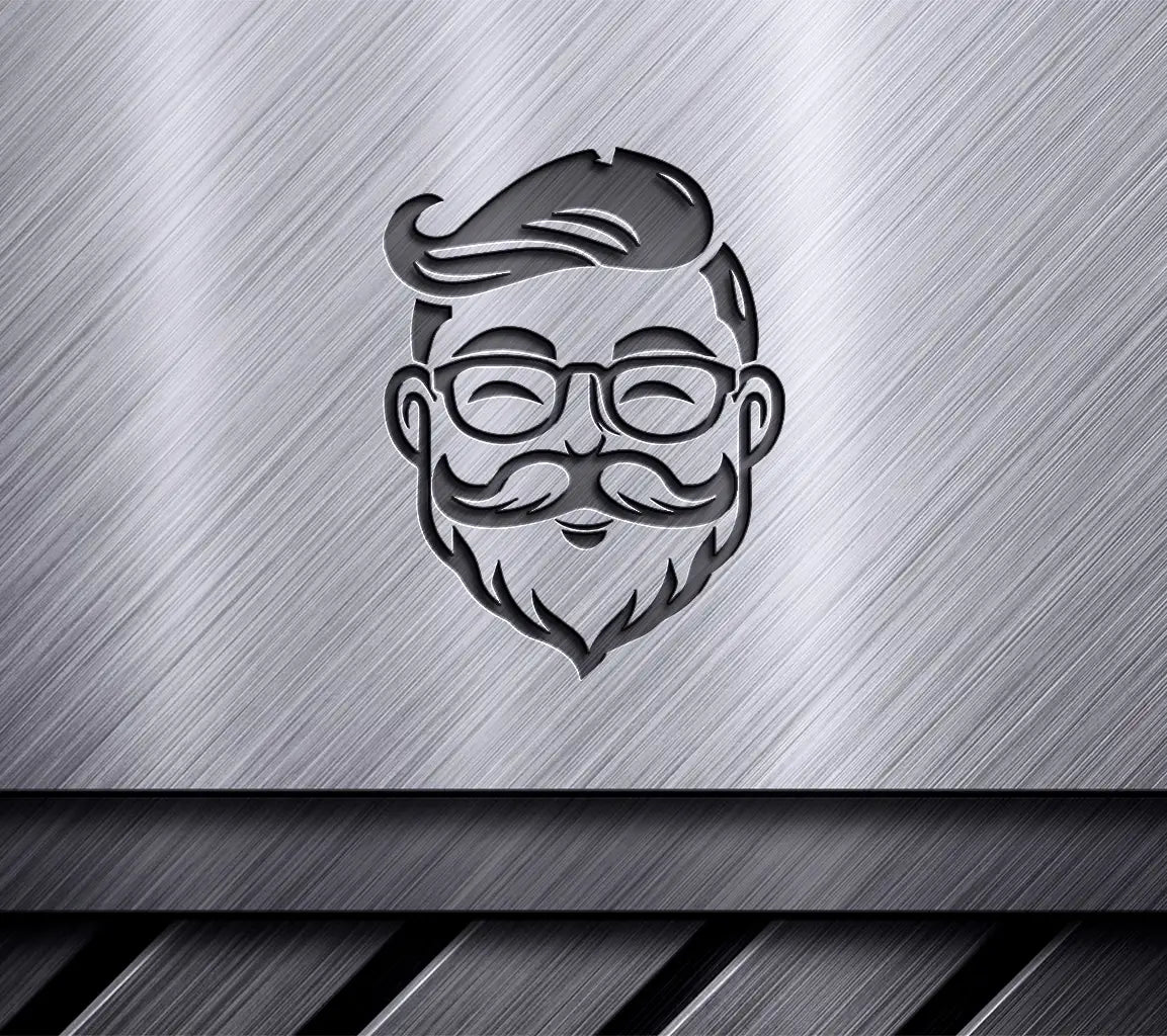 Stylish Mustache Man with Glasses -  SVG Illustration SVG
