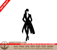Glamorous Woman Silhouette SVG -  Icon Design SVG