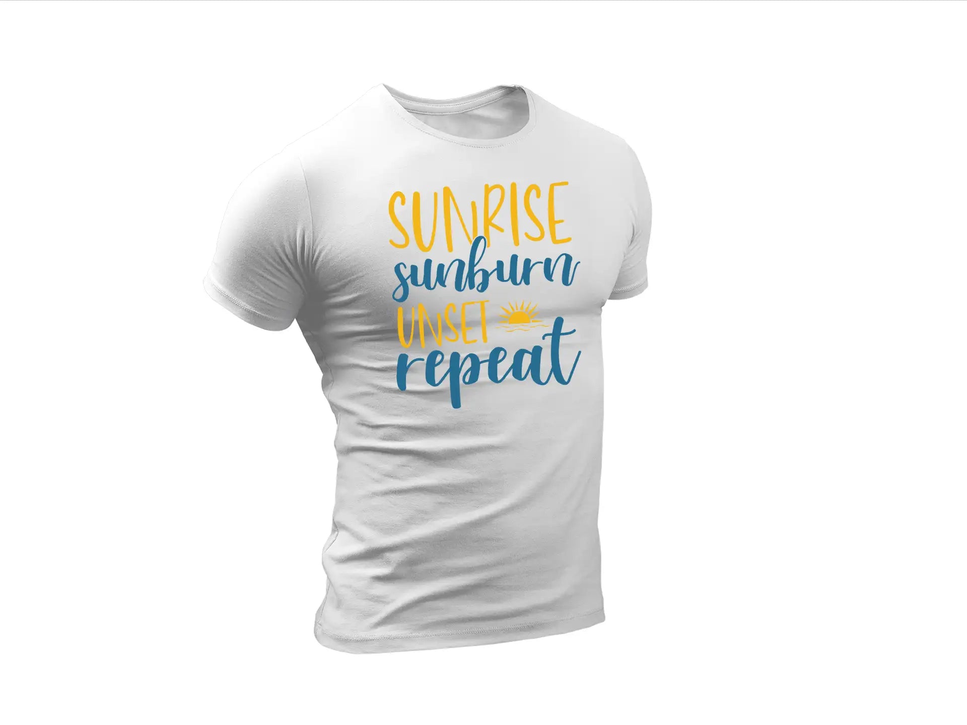 Sunrise Sunburn Sunset Repeat SVG - Blue & Yellow Sign SVG