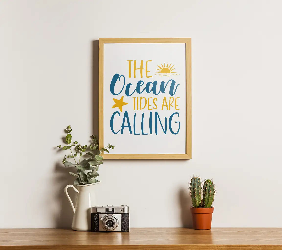 Ocean Tides Are Calling Blue & Yellow SVG Sign SVG