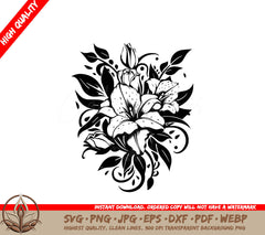Summer Bouquet Digital Design - SVG, PNG, JPG, AI, PDF, DXF, EPS and WebP File Formats 

