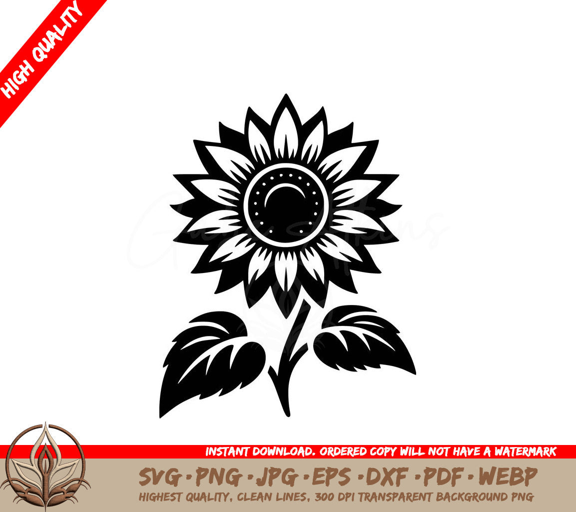 Sunflower Radiance Digital Design in Multiple File Formats 
