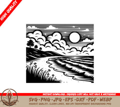 Sunlit Ocean Escape SVG PNG JPG AI PDF DXF EPS  WebP 
