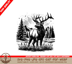Sunrise Forest King SVG Digital Download 
