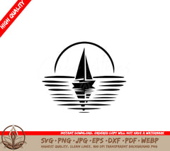 Sunrise Sail Journey SVG Cut File 
