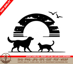 Sunset Companions Digital Design File (SVG, PNG, JPG, AI, PDF, DXF, EPS, WebP) 
