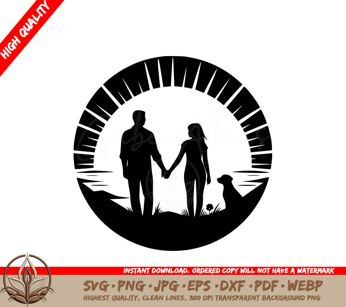 Sunset Family Digital Design File (SVG, PNG, JPG, AI, PDF, DXF, EPS, WebP) 
