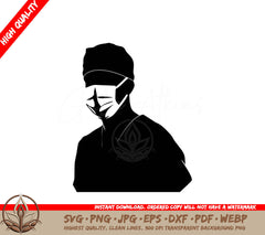 Surgeon in Medical Mask - Digital Design in Multiple File Formats (SVG, PNG, JPG, AI, PDF, DXF, EPS, WebP) 
