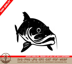 Surprised Catfish Digital Design in Multiple File Formats 
