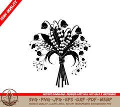 Sweet Pea Arrangement - Digital Design Cut File (SVG, PNG, JPG, AI, PDF, DXF, EPS, WebP) 
