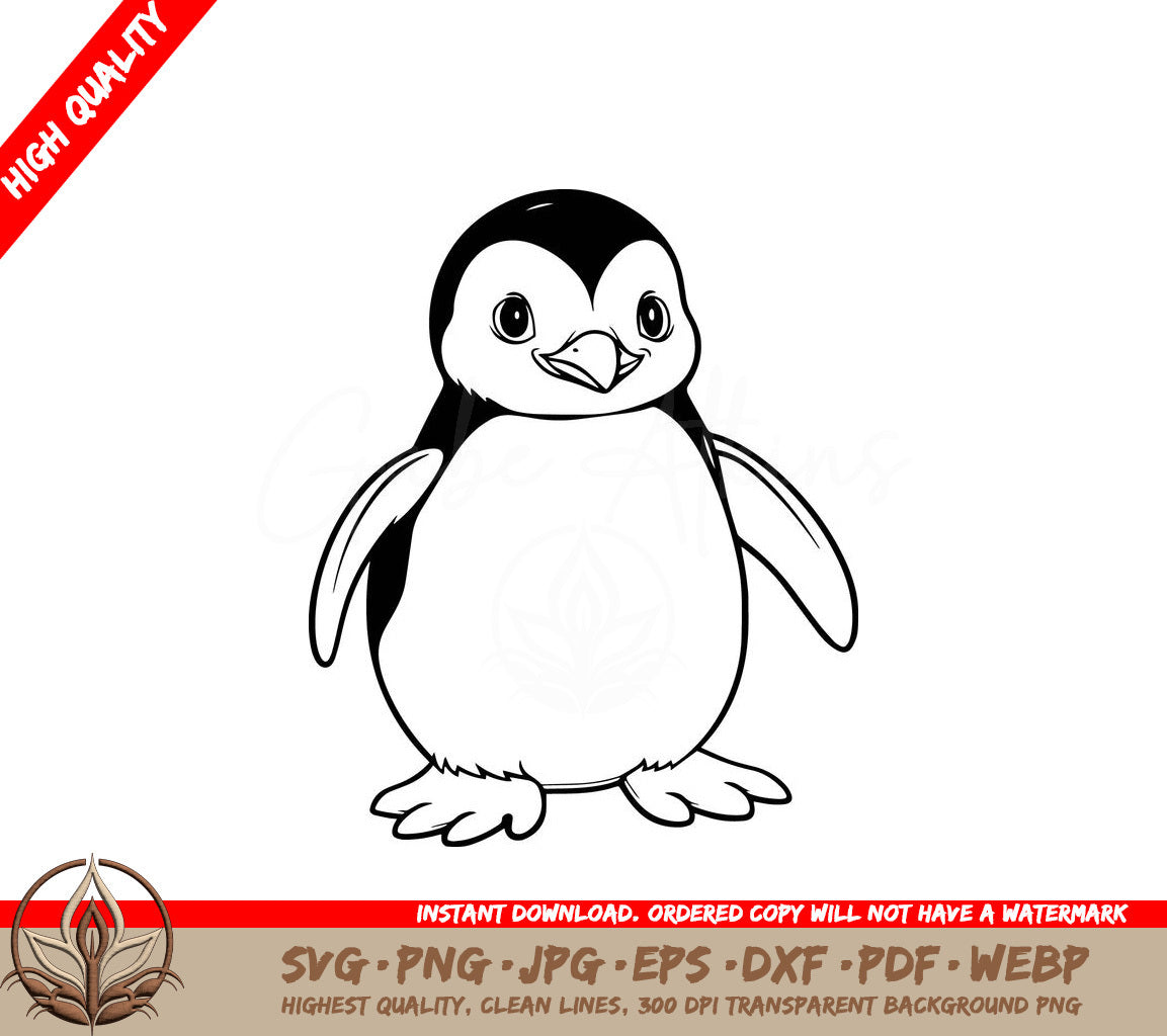 Sweet Penguin Digital Design File (SVG, PNG, JPG, AI, PDF, DXF, EPS, WebP) 
