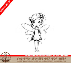 Sweet Simple Fairy: Multi-Format Digital Design File (SVG, PNG, JPG, AI, PDF, DXF, EPS, WebP) 
