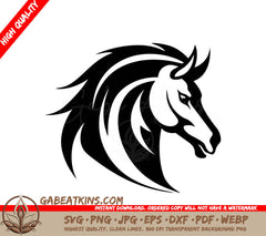  A Horses Head With A Long Mane SVG - Swift Horse logo vector illustration Swift Horse vector Icon and Sign SVG