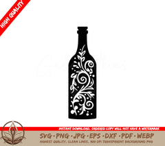 Swirled Wine - Digital Design File (SVG, PNG, JPG, AI, PDF, DXF, EPS, WebP) 
