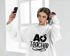  Teacher Design SVG - Apple & Cross Design SVG