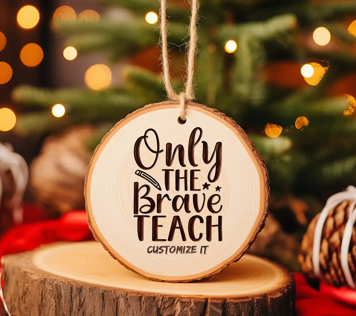 Only The Brave Teach SVG - Teacher Quote with Pencil and Stars SVG