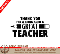 Teacher Thank You SVG  SVG