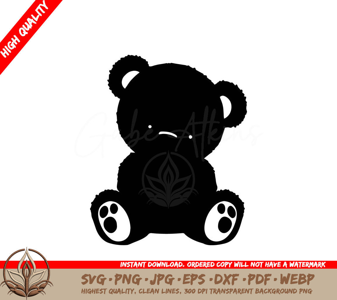 Teddy Bear Digital Design File for Cutting and Printing in SVG PNG JPG AI PDF DXF EPS and WebP Formats 

