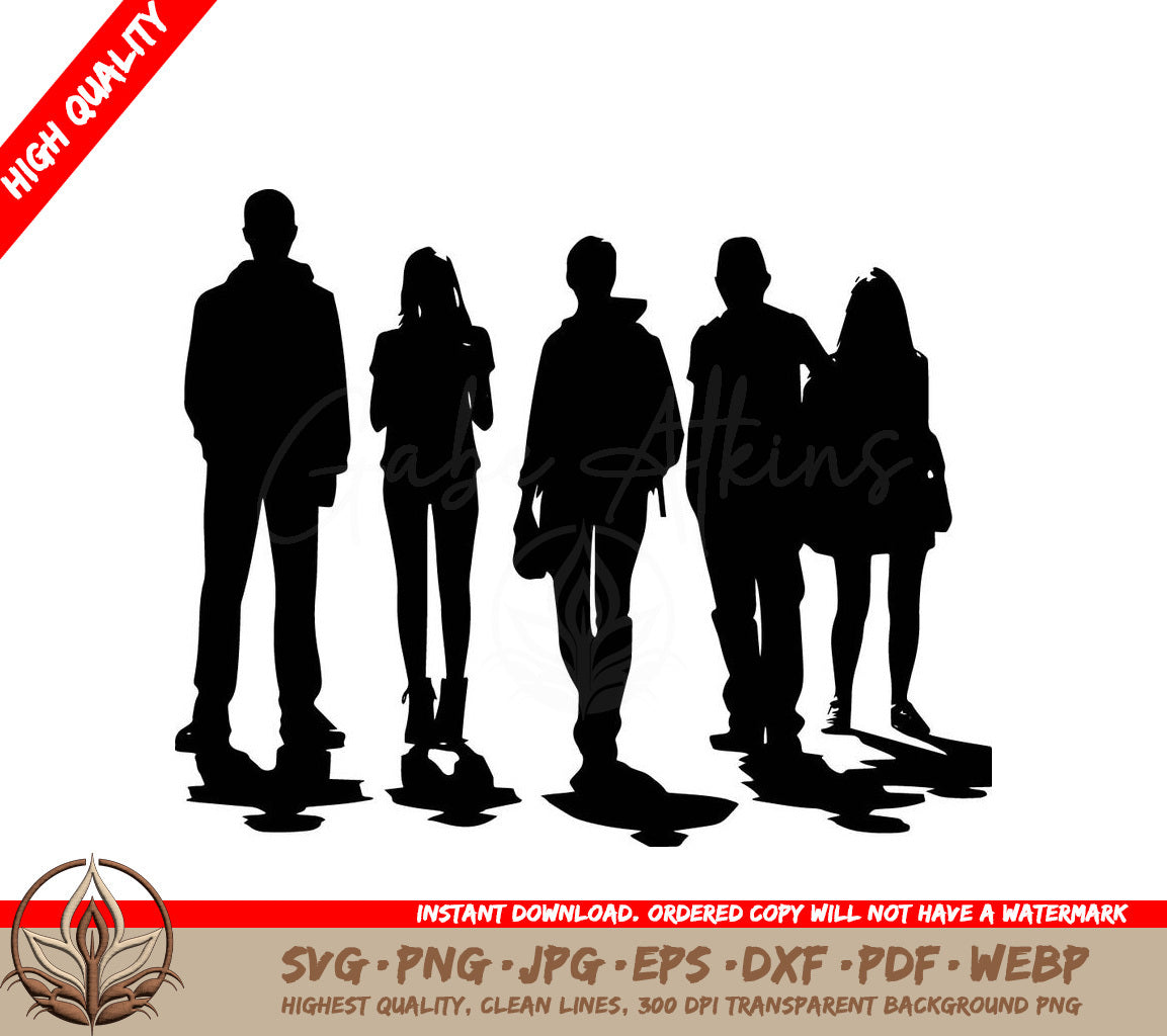 Teenage Friends Digital Design in 8 File Formats (SVG, PNG, JPG, AI, PDF, DXF, EPS, WebP) 
