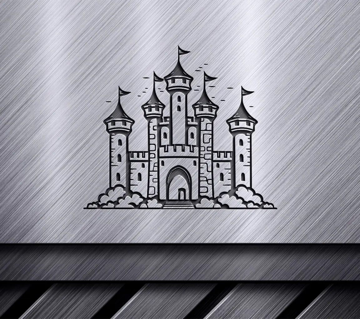  Castle with Flags SVG - Mini Truck Adventure Vector Illustration SVG