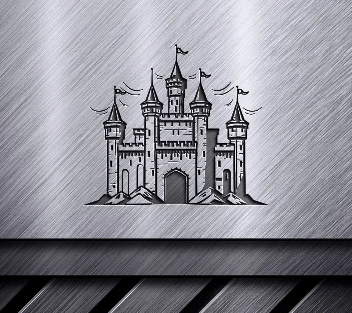  Castle Mountain Landscape SVG - Mini Truck Vector Icon Design SVG