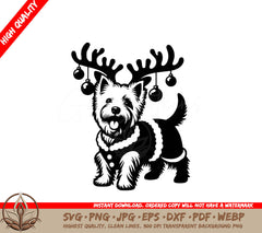 Terrier Antlers Digital Design File (SVG, PNG, JPG, AI, PDF, DXF, EPS, WebP) 
