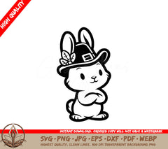 Thanksgiving Rabbit Digital Design - SVG, PNG, JPG, AI, PDF, DXF, EPS and WebP File Formats 
