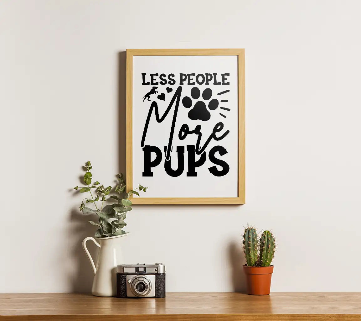 Less People More Pups SVG Design SVG