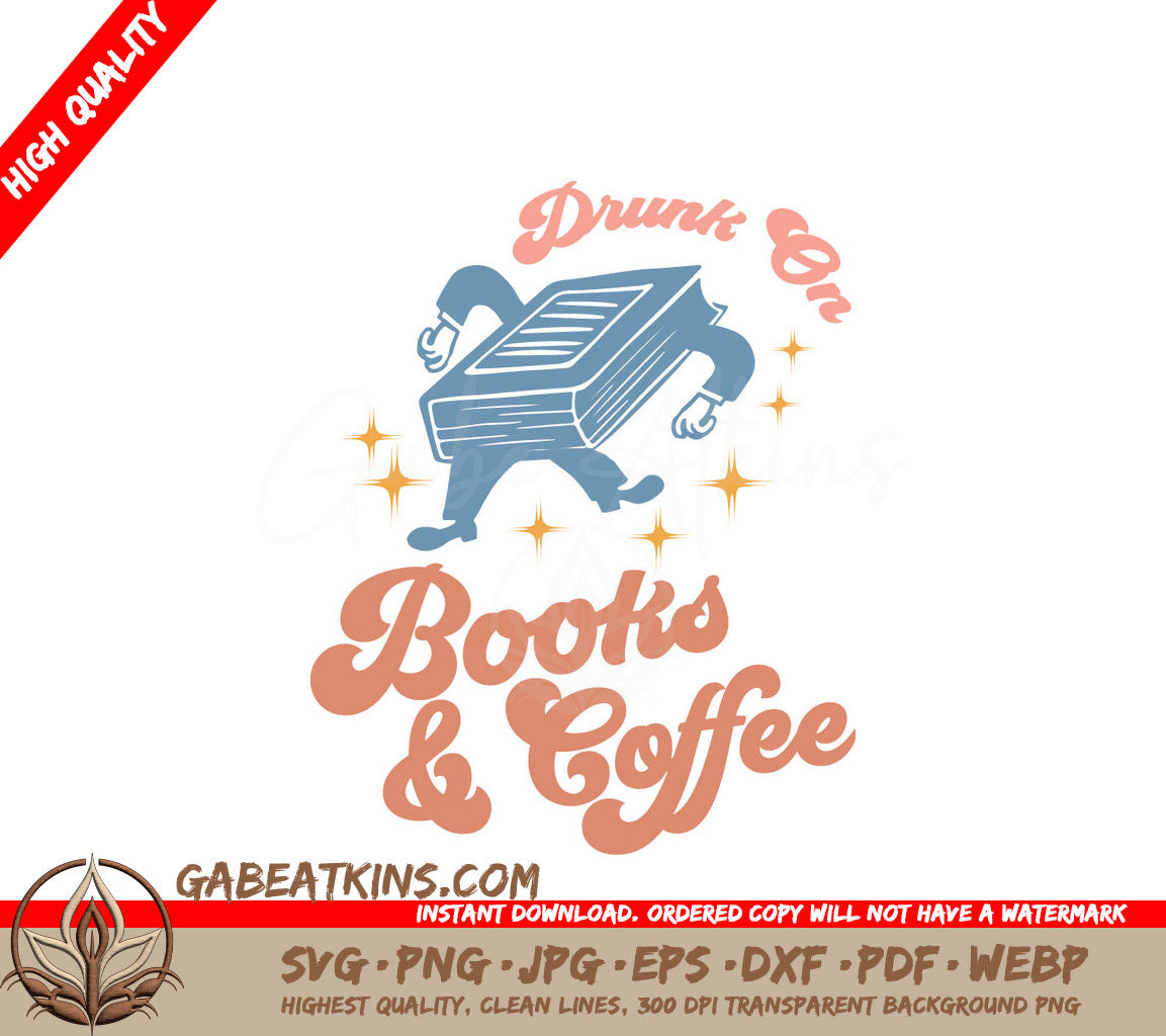Bookworm Coffee SVG Design SVG
